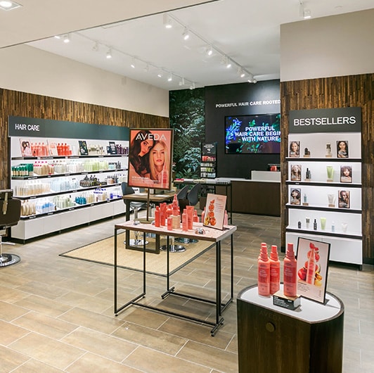 photo of aveda store with the nutriplenish line front and center