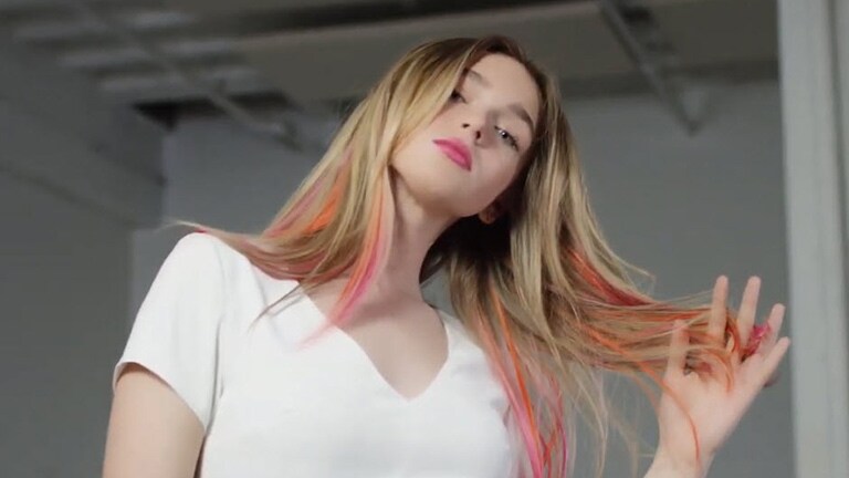 Click on video to get inspired with lustrous pink full spectrum vibrant hair colour