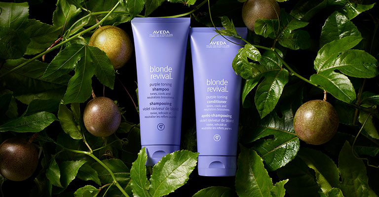 Blonde revival purple shampoo and conditioner is 96% naturally derived, vegan, cruelty-free, sulfate cleanser free & silicone fr