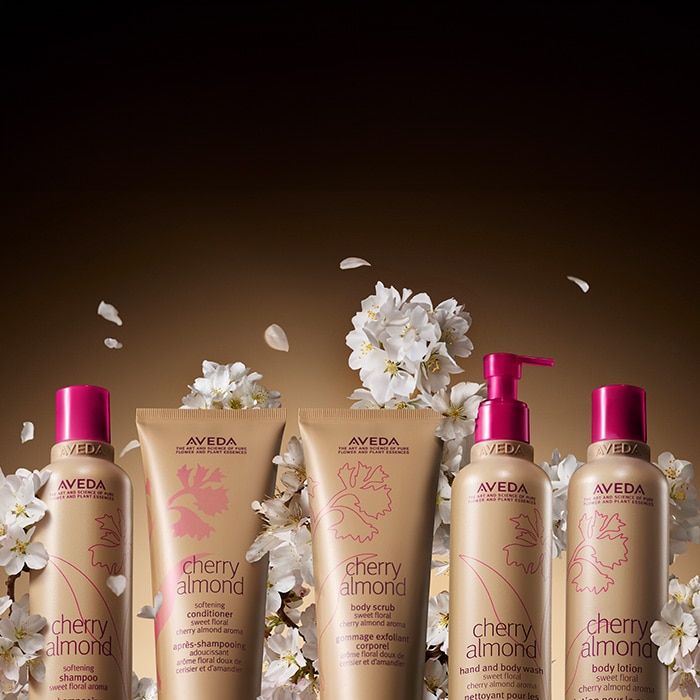 Shop cherry almond hair & body care products featuring our iconic sweet floral aroma